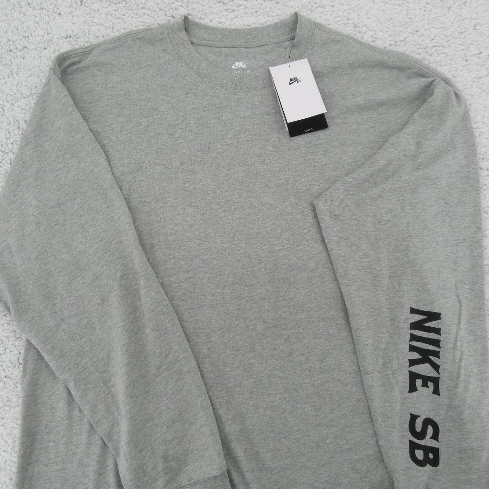 Nike SB Skate Long Sleeve Shirt Mens Size Medium Grey Heather NEW - Picture 3 of 9
